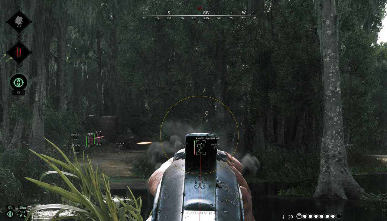 Aimbot FOV circle and skeleton ESP in Hunt: Showdown